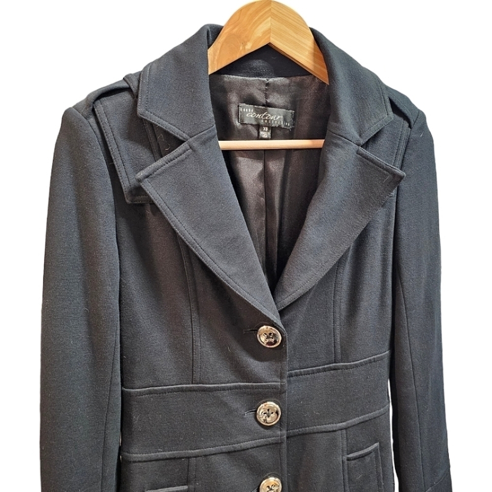 Cach Contour Collection Black Button Front Jacket… - image 3